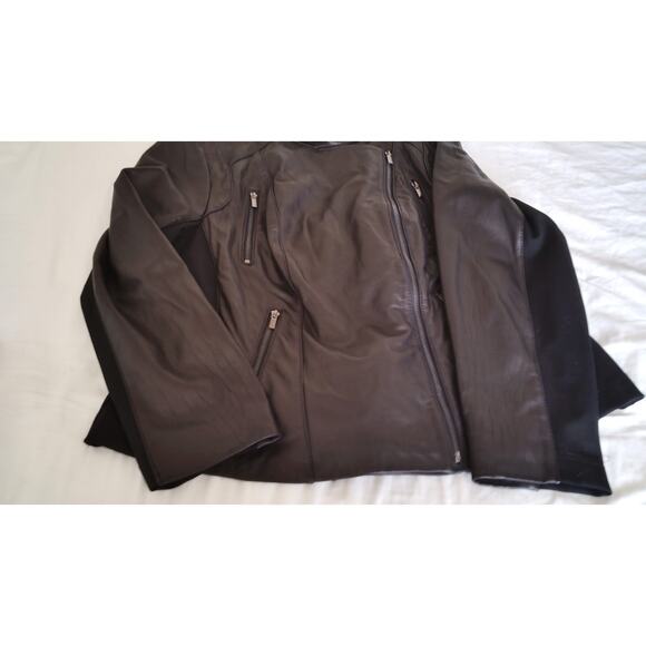 Women's Wilson Leather Jacket Size 2X Black Zip Up Classic Biker Style Coat Moto - Picture 4 of 8